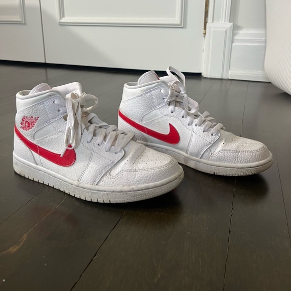 Nike Shoes - Air Jordan 1 Mid 'White University Red'